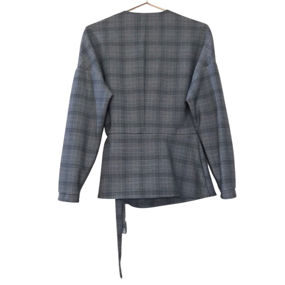 ZARA Checked Wrap Blouse - Picture 3 of 10